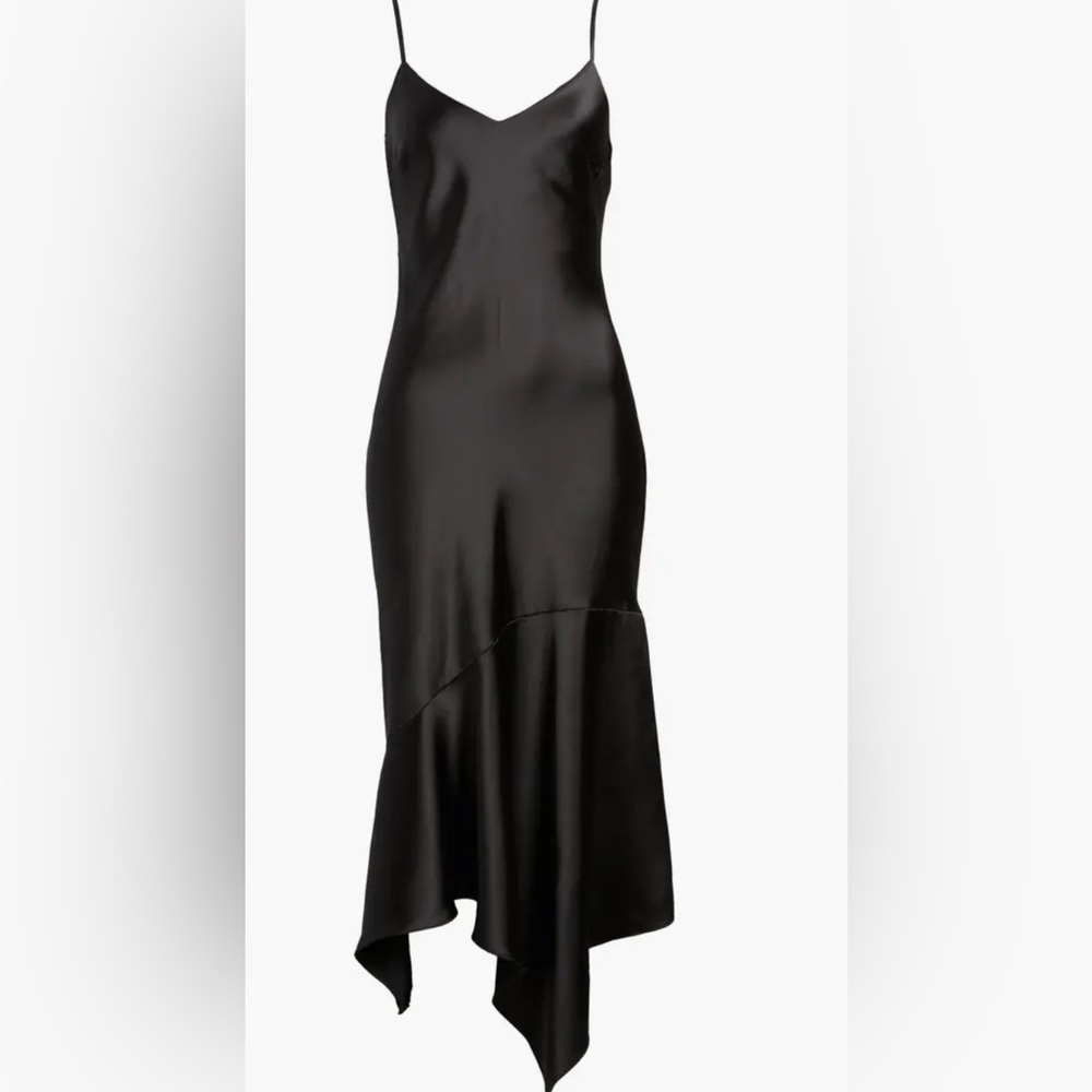 Steve Madden - Lucille Dress Black Satin Mermaid Style Large NWT